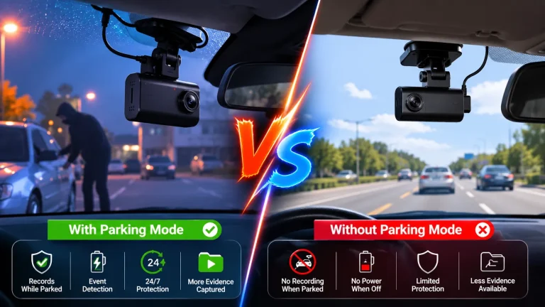 Budget Dash Cam With Parking Mode vs Without