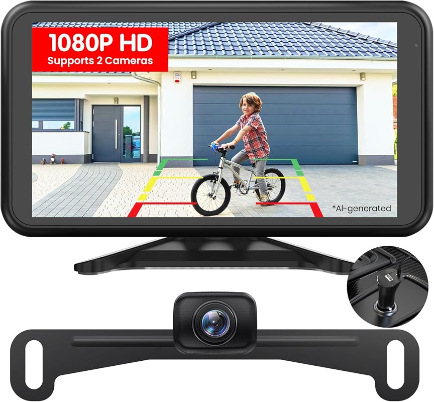 AUTO-VOX W12 Wireless Backup Camera with 5 inch HD 1080P Monitor