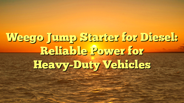 Weego Jump Starter for Diesel: Reliable Power for Heavy-Duty Vehicles