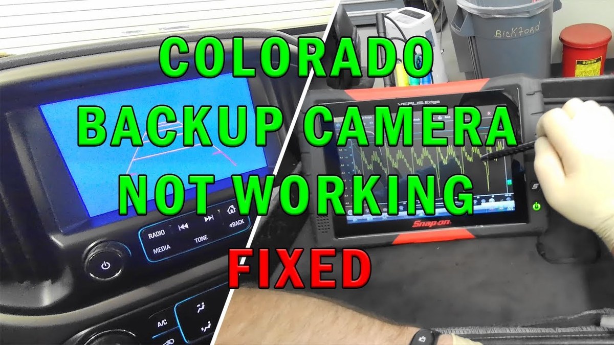 Radio settings screen with backup camera toggle set to off, causing blank display